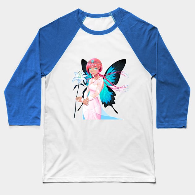 Portrait of a bride fairy with flower Baseball T-Shirt by ddraw